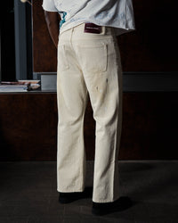 Ecru Bootcut Jeans - on model, back