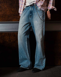 Light Wash Bootcut Jeans - on model, front