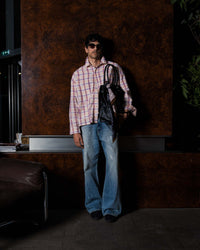 Light Wash Bootcut Jeans - on model, full look