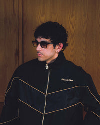 Panel Track Jacket — back of head detail