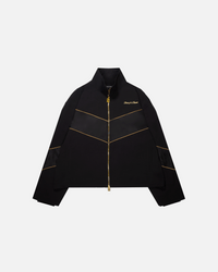 Panel Track Jacket — front, collar zipped