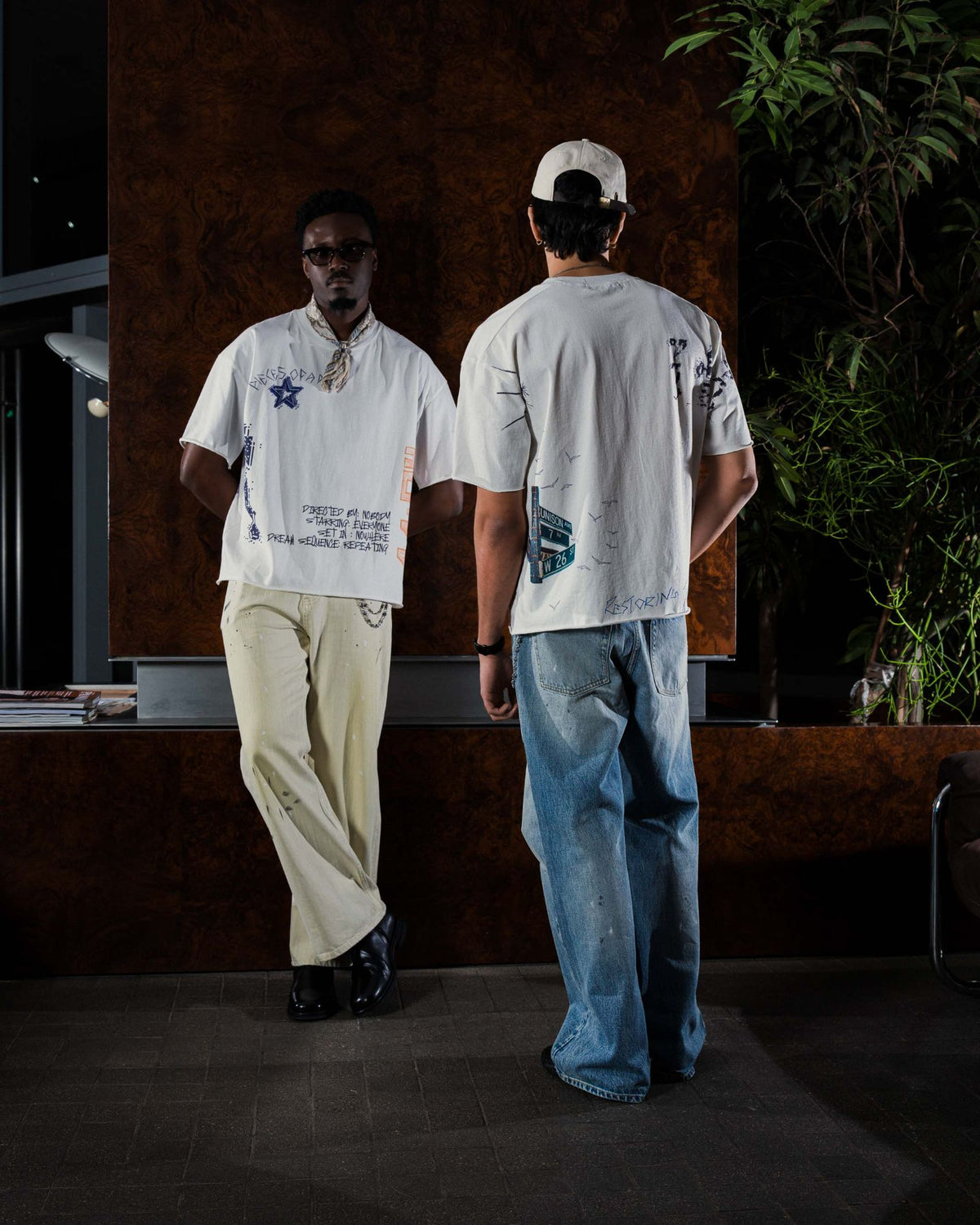 Script T-Shirt - front and back on models
