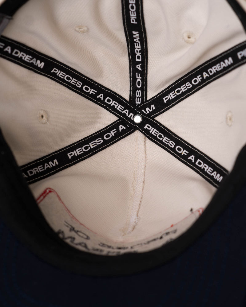 Two-Tone Patchwork Hat - branded interior taping